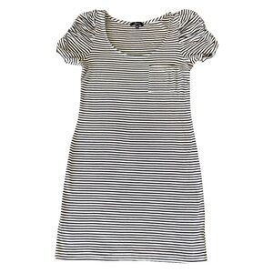 Soprano Black and White Striped Mini Dress